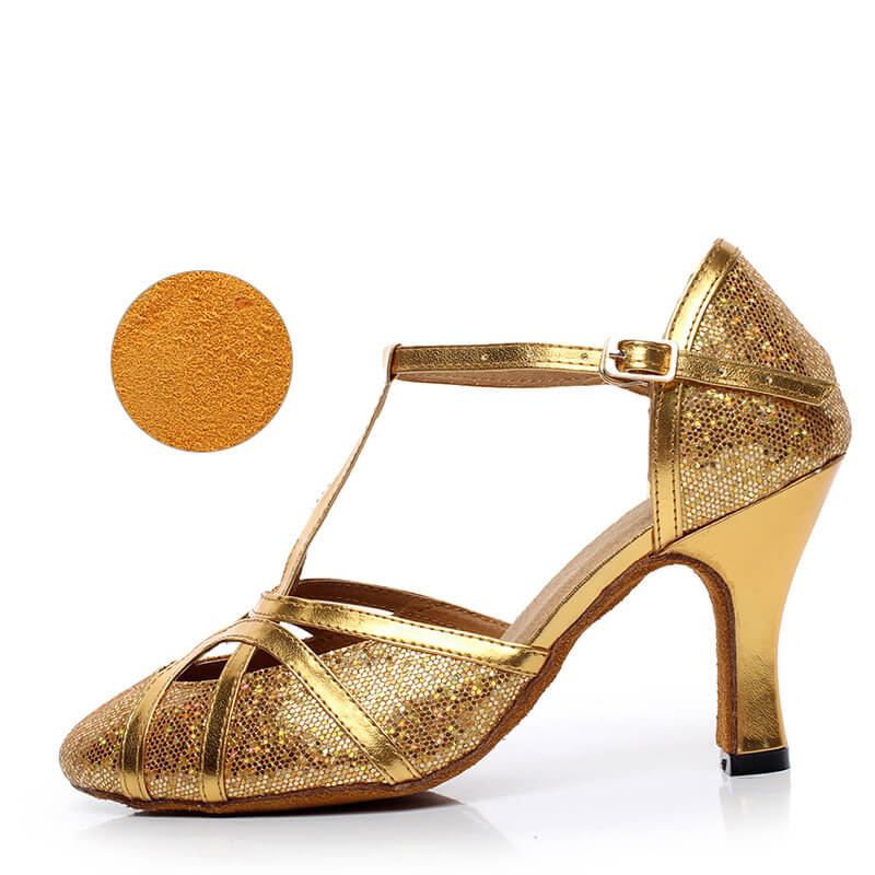 yellow ballroom shoes 8cm