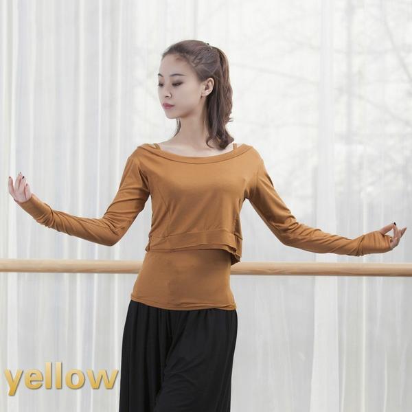 yellow contemporary dance tops